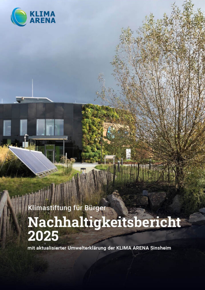 Titelbild des Nachhaltigkeitsbericht 2025 der Klima Arena
